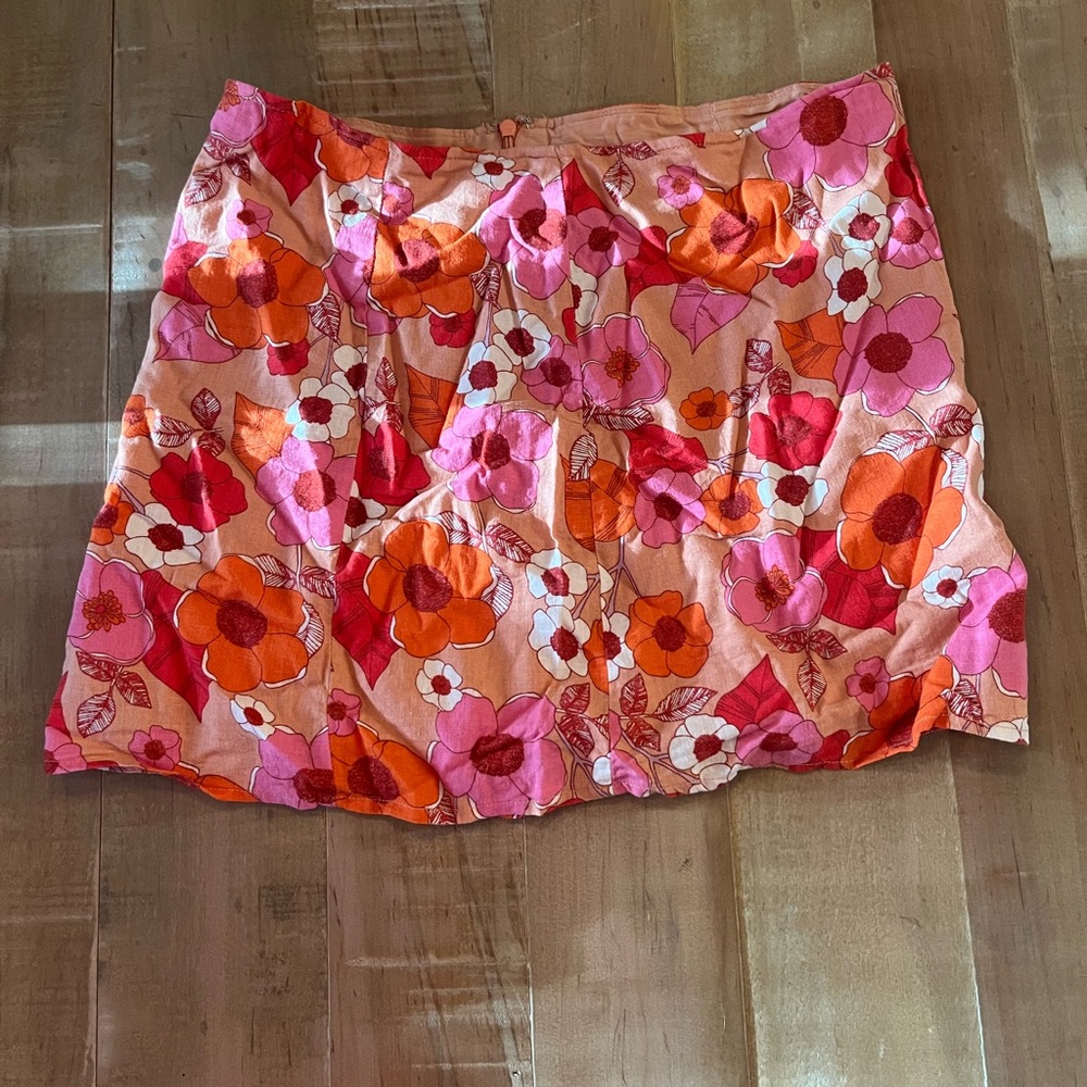 Urban Outfitters Pink & Orange Floral Mini Skirt